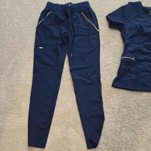 Navy Blue Women's Shirt And Scrub Pants